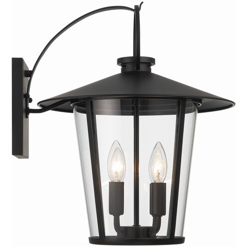Andover 4 Light 17.25 inch Matte Black Outdoor Sconce in Clear