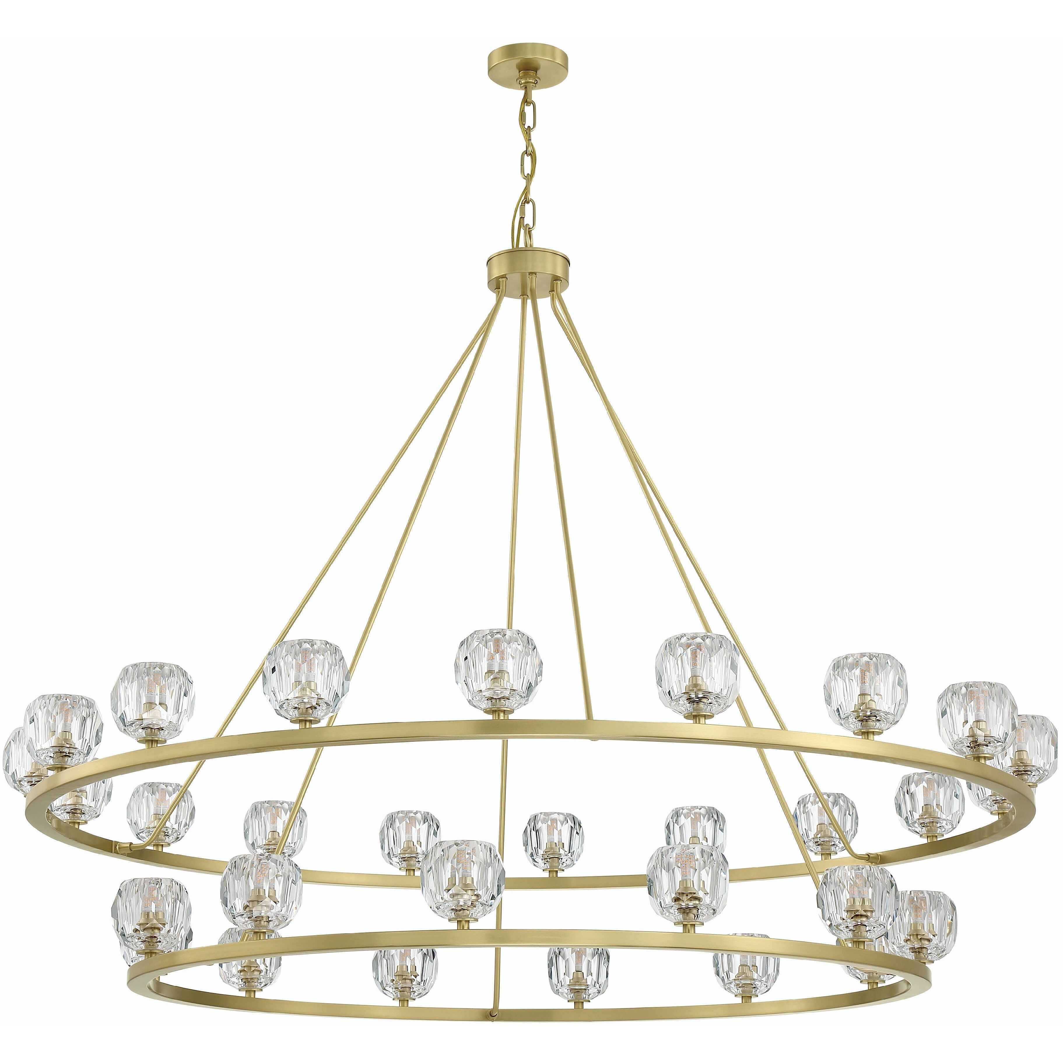 Aragon 30 Light 60 inch Soft Brass Chandelier Ceiling Light