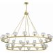 Aragon 30 Light 60 inch Soft Brass Chandelier Ceiling Light