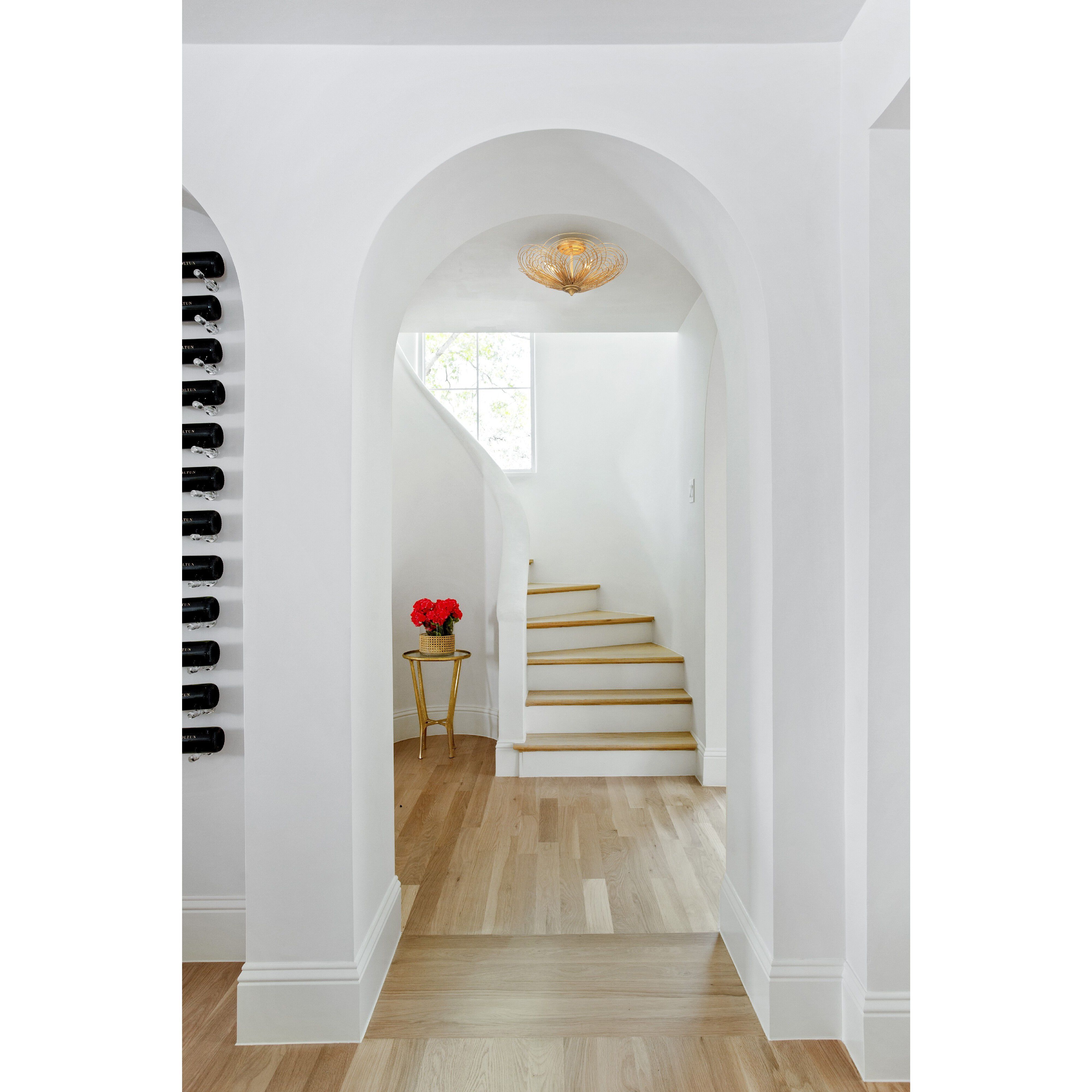 Doral 3 Light 19 inch Renaissance Gold Semi Flush Ceiling Light