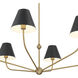 Xavier 6 Light 48 inch Vibrant Gold and Matte Black Chandelier Ceiling Light