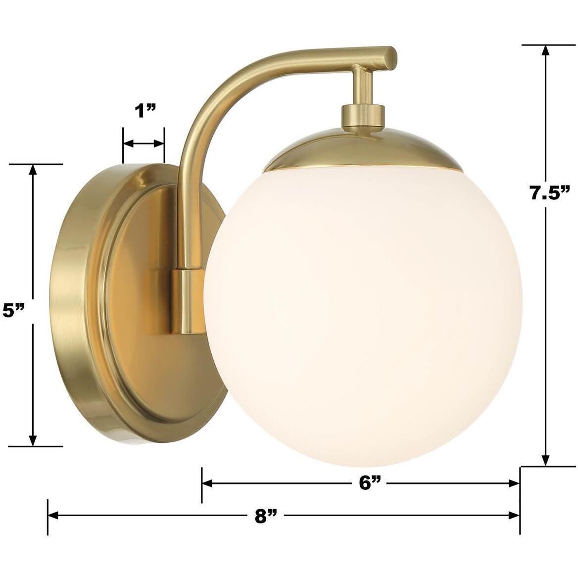 Maverick 1 Light 8 inch Vibrant Gold Bath Vanity Light Wall Light