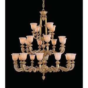 Natural Alabaster 24 Light 48 inch French White Chandelier Ceiling Light