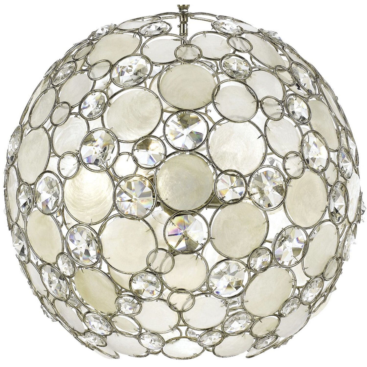 Palla 6 Light 22 inch Antique Silver Chandelier Ceiling Light