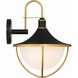 Atlas 3 Light 22 inch Matte Black and Textured Gold Outdoor Sconce