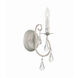 Ashton Bath Sconce Wall Light in Clear Hand Cut, Olde Silver