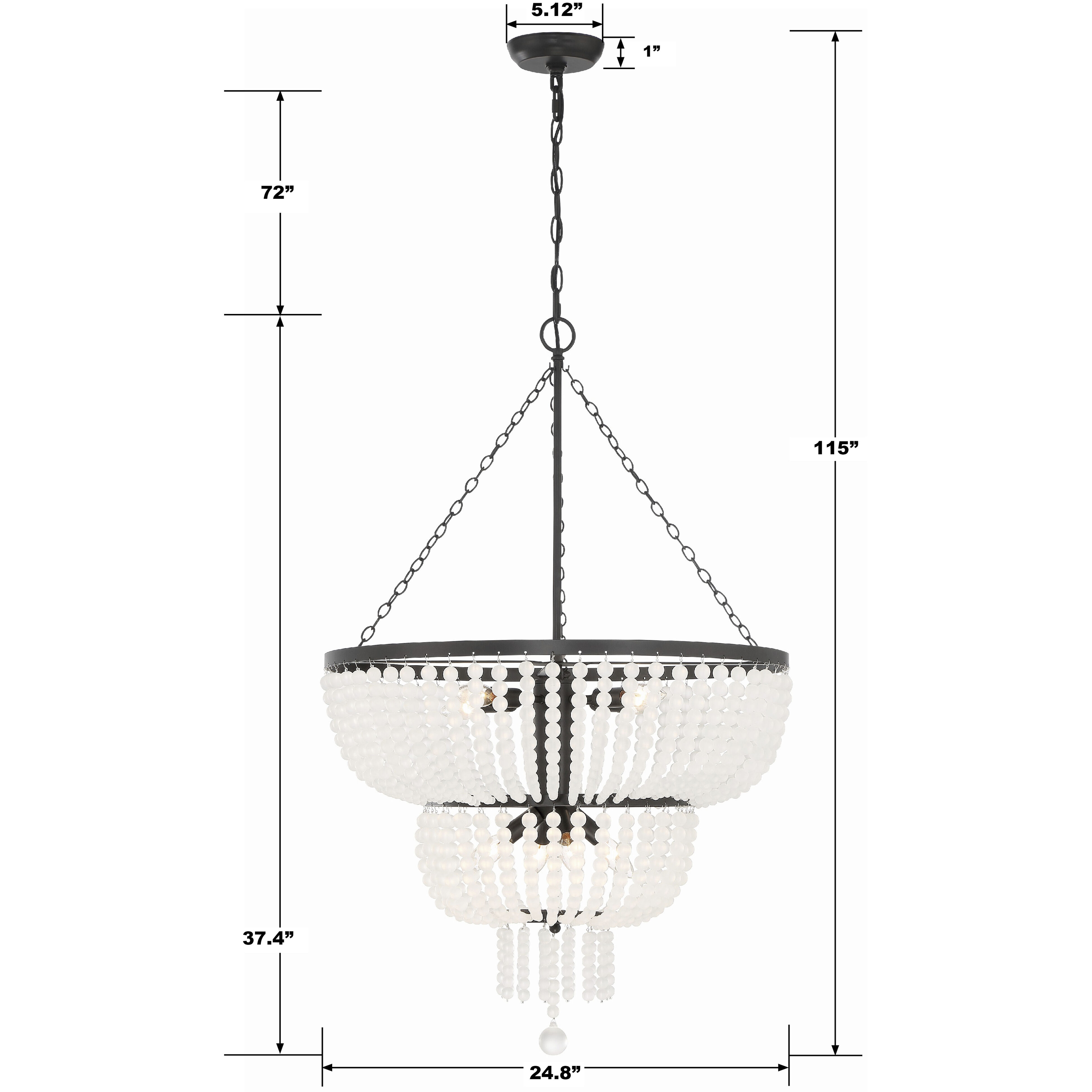 Rylee 8 Light 24.75 inch Matte Black Chandelier Ceiling Light