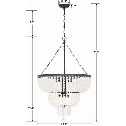 Rylee 8 Light 24.75 inch Matte Black Chandelier Ceiling Light
