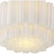 Addis 7 Light 22.25 inch Aged Brass Flush Mount Ceiling Light in Tronchi Glass White