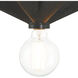 Astro 1 Light 12 inch Black Flush Ceiling Light