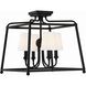 Sylvan 4 Light 16 inch Black Forged Semi Flush Ceiling Light