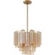 Addis 4 Light 17.75 inch Aged Brass Chandelier Ceiling Light in Amber
