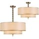Luxo 5 Light 26 inch Antique Brass Semi Flush Ceiling Light