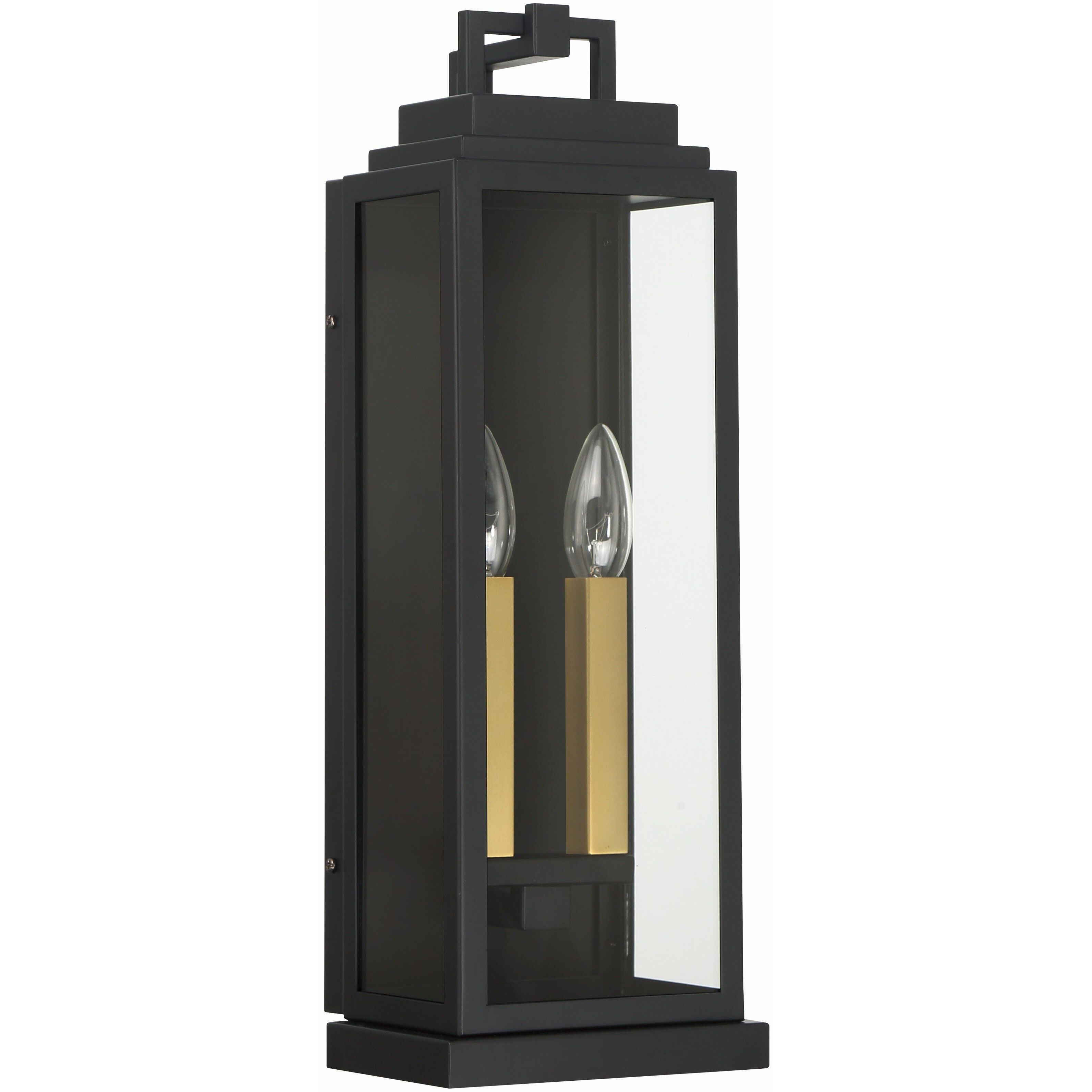 Aspen 2 Light 19 inch Matte Black Outdoor Sconce