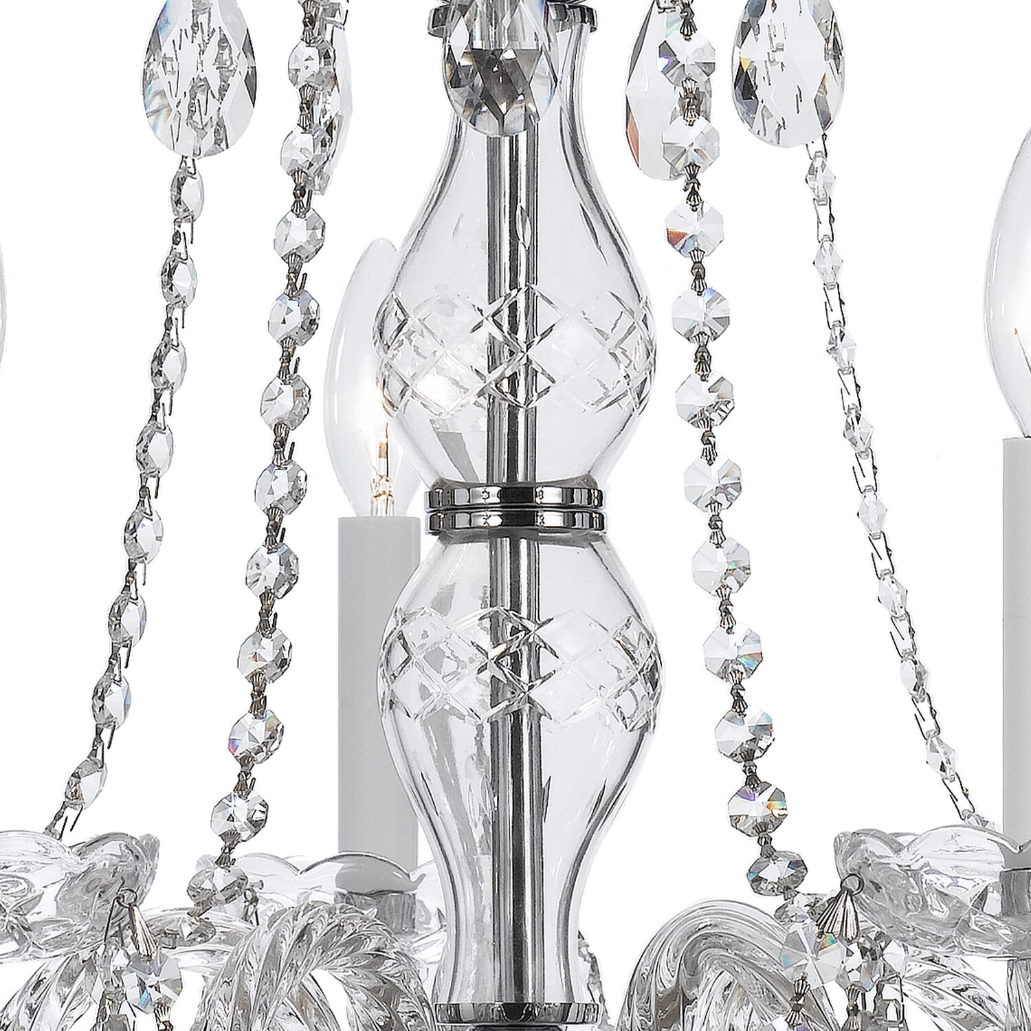 Traditional Crystal 5 Light 21 inch Polished Chrome Chandelier Ceiling Light