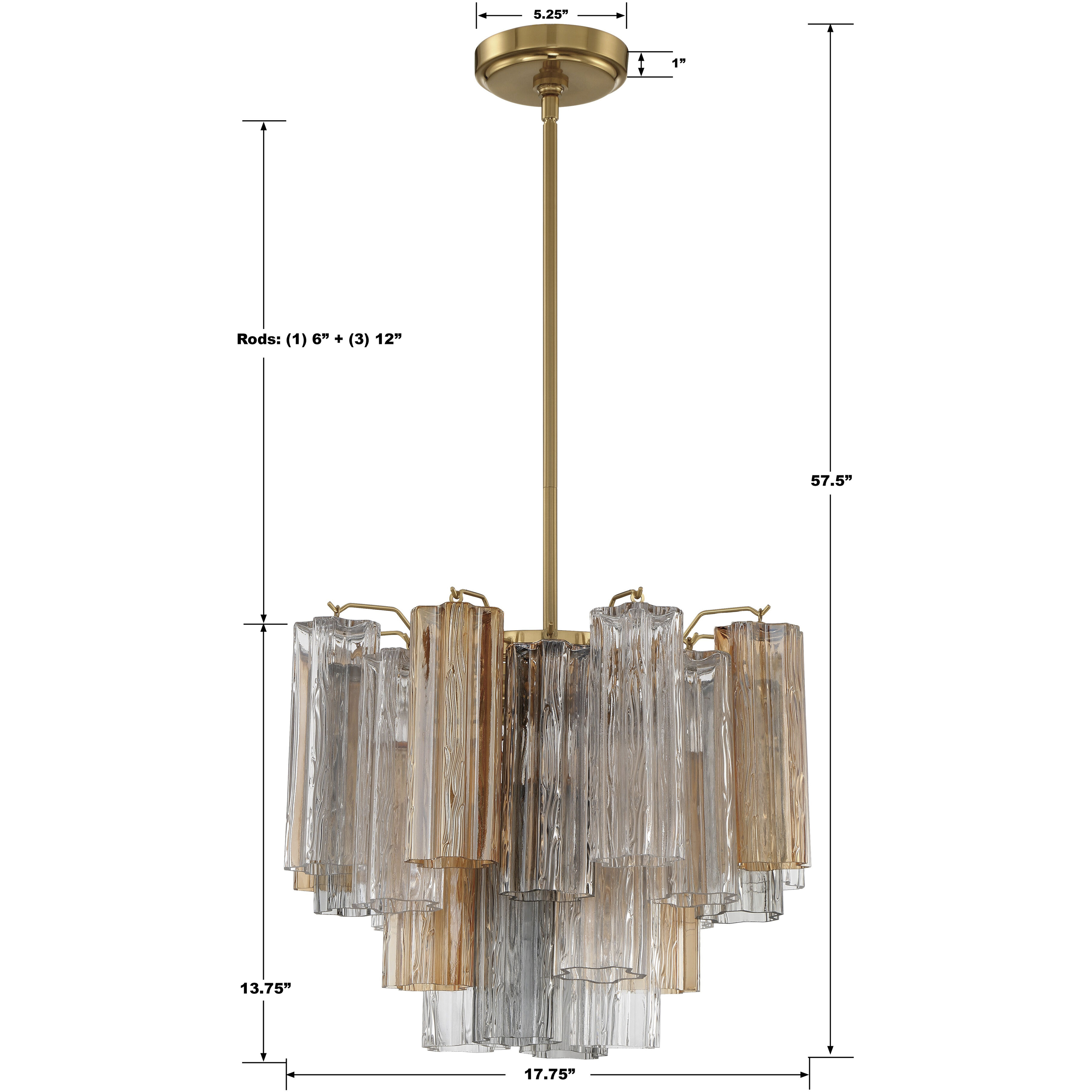 Addis 4 Light 17.75 inch Aged Brass Mini Chandelier Ceiling Light in Autumn