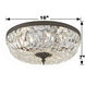 Waltham 3 Light 16 inch English Bronze Flush Ceiling Light in Clear Hand Cut