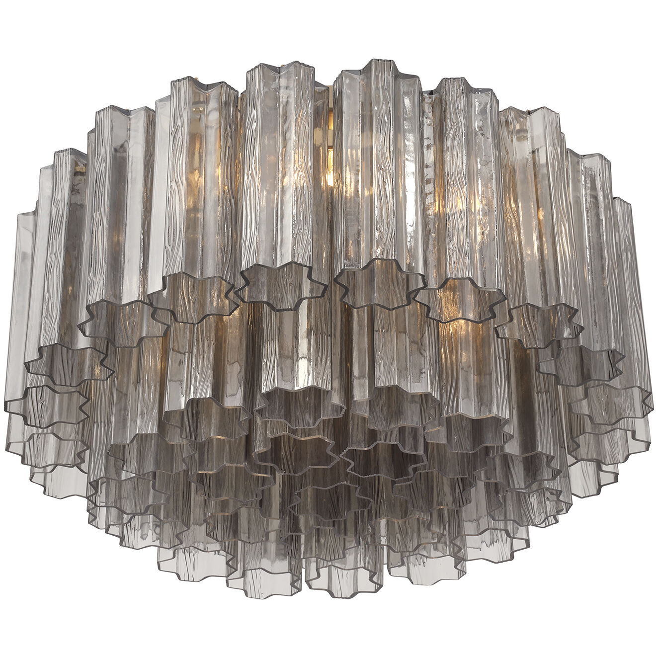 Addis 7 Light 22.25 inch Aged Brass Flush Mount Ceiling Light in Smoke