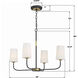 Niles 4 Light 29 inch Black Forged and Modern Gold Chandelier Ceiling Light