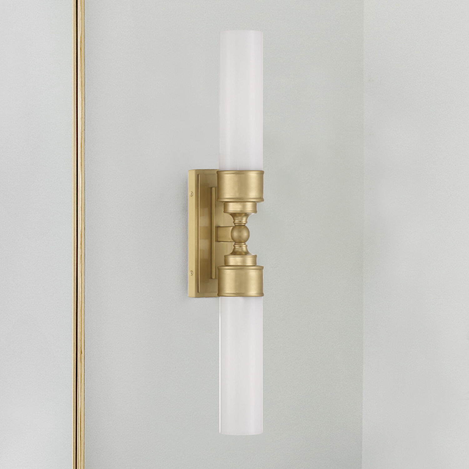 Wilcox Bath Wall Light in Aged Brass