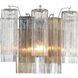 Addis Bath Wall Light in Polished Chrome, Tronchi Glass Autumn