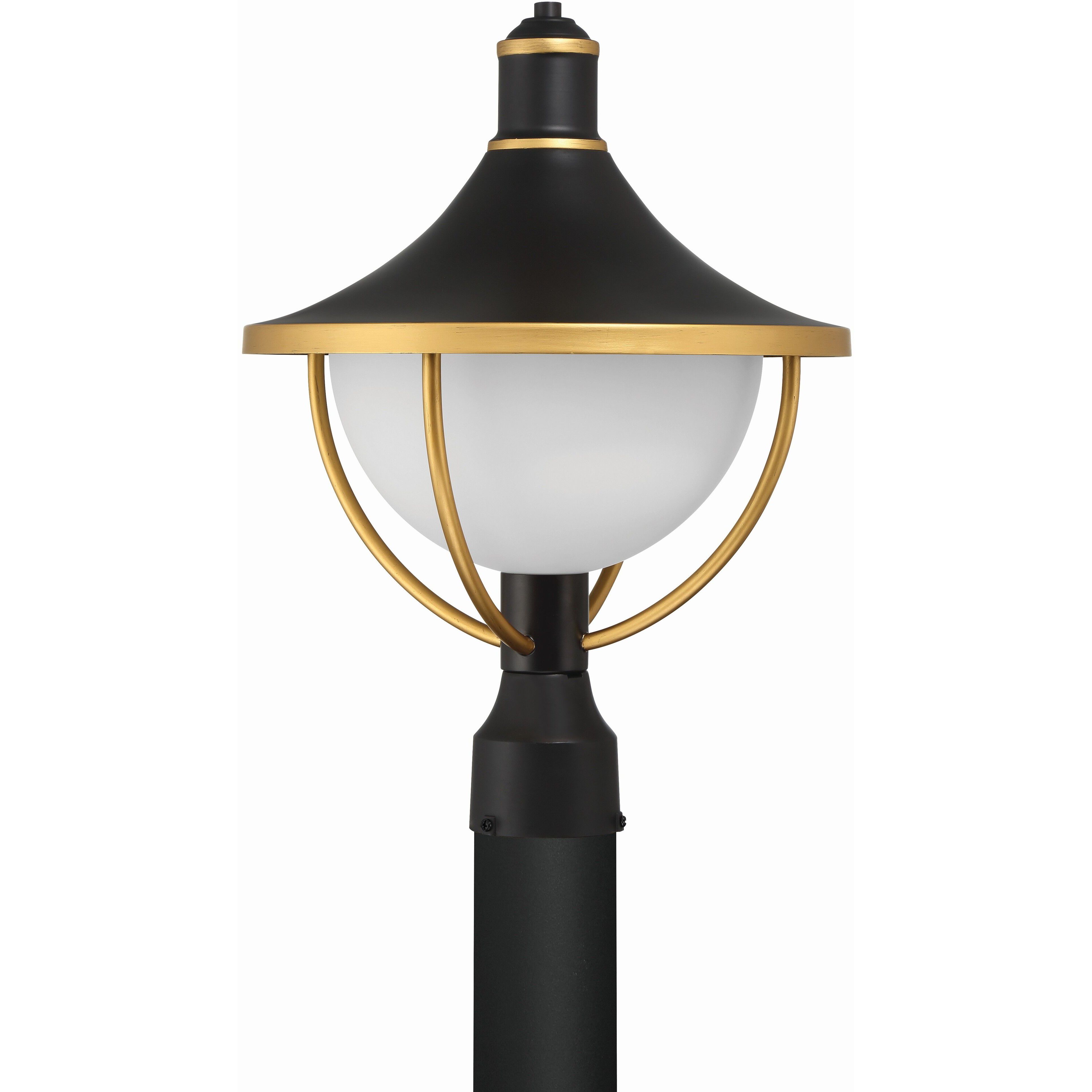 Atlas 1 Light 18.5 inch Matte Black/Textured Gold Outdoor Post
