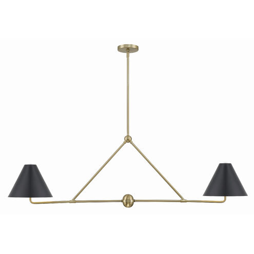 Xavier 4 Light 54 inch Vibrant Gold Chandelier Ceiling Light
