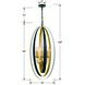 Luna 6 Light 16 inch English Bronze and Antique Gold Mini Chandelier Ceiling Light