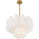 Addis 9 Light 22 inch Aged Brass Chandelier Ceiling Light in Tronchi Glass White