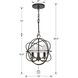 Solaris 3 Light 12 inch English Bronze Outdoor Chandelier