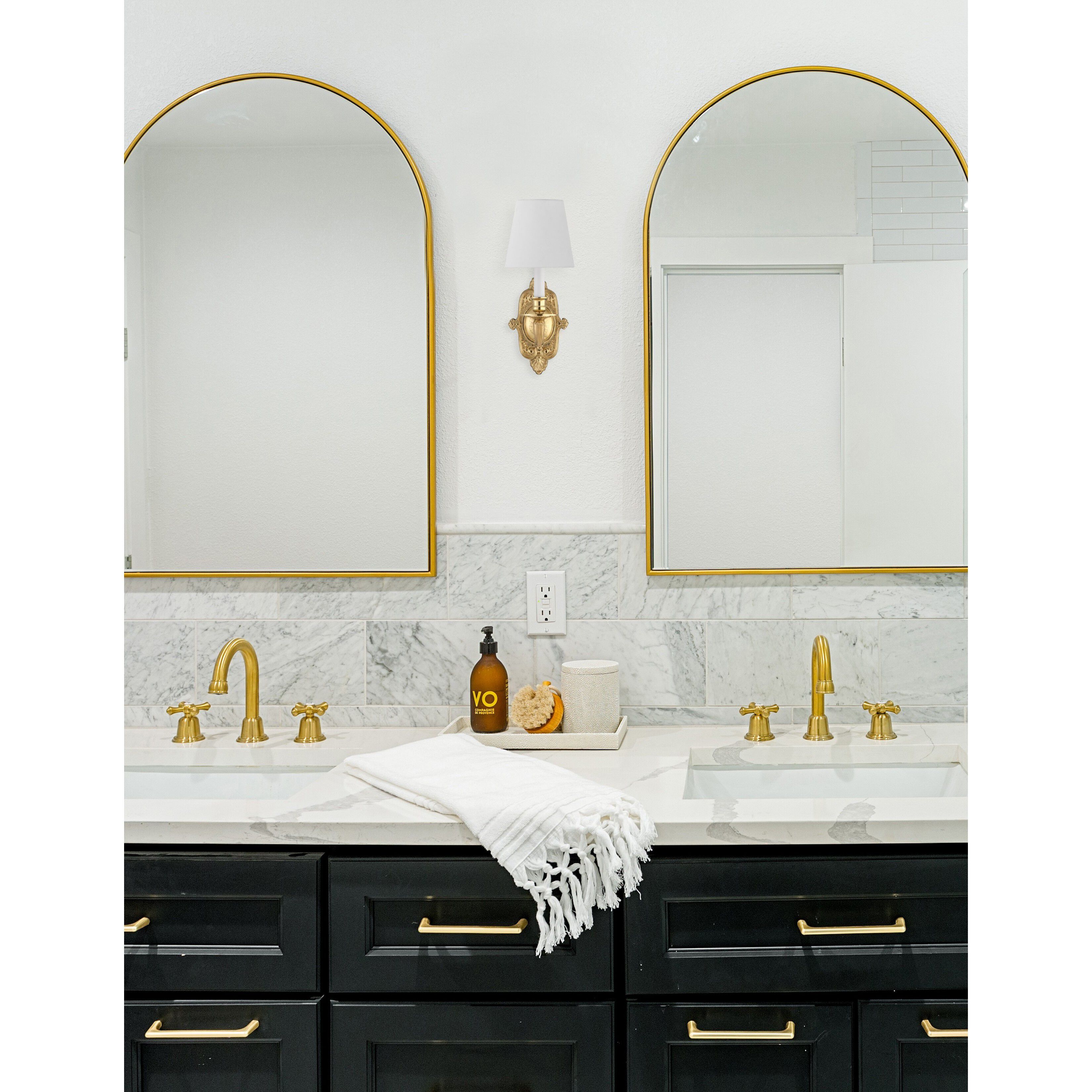 Marlowe Bath Sconce Wall Light in Polished Brass