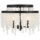 Poppy 3 Light 15 inch Matte Black Semi Flush Ceiling Light in Black Forged