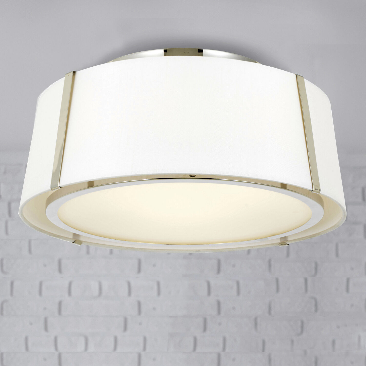 Fulton 3 Light 18 inch Polished Nickel Semi Flush Ceiling Light