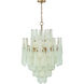 Ollie 16 Light 26.25 inch Aged Brass Chandelier Ceiling Light in Sand Glass Green
