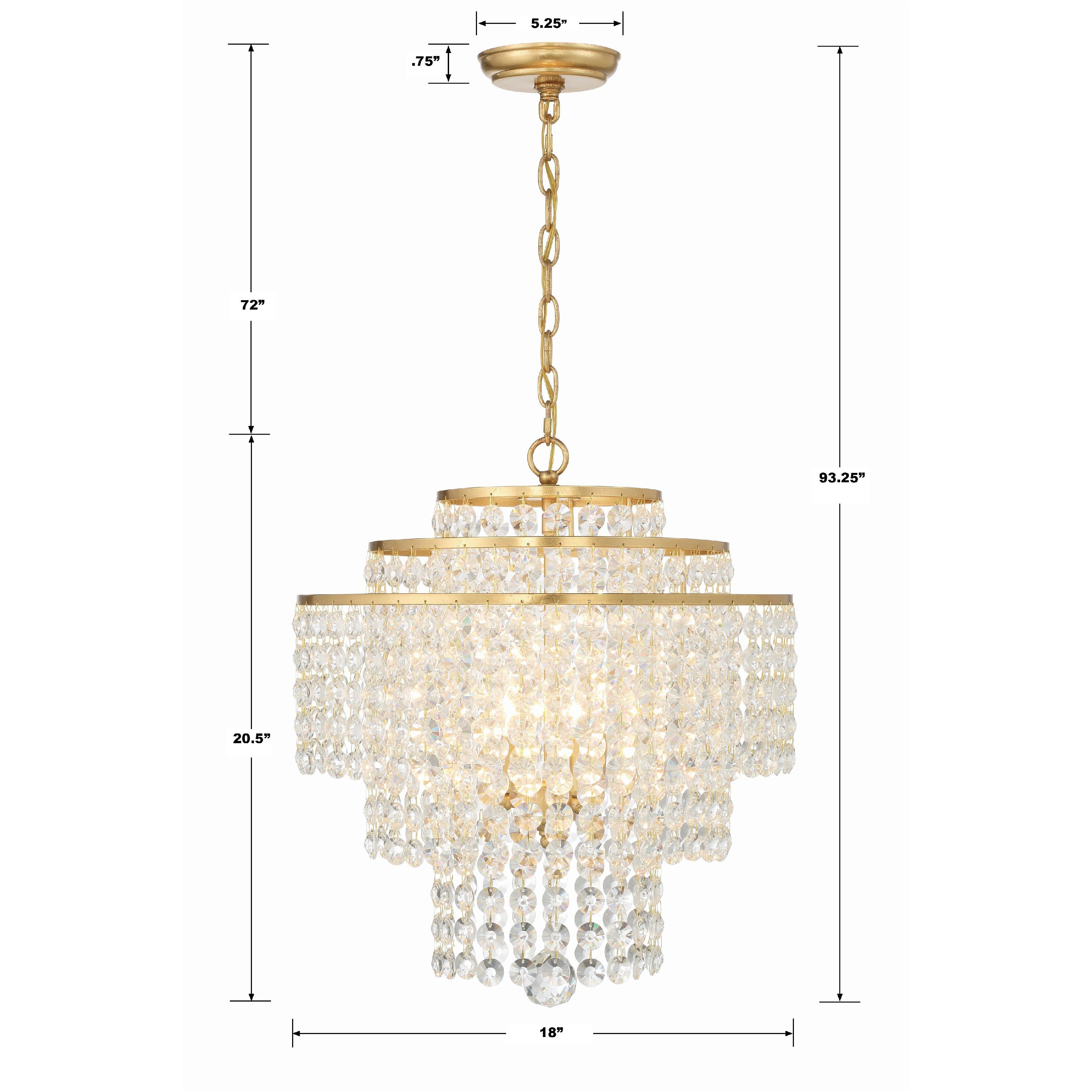 Gabrielle 4 Light 18 inch Antique Gold Chandelier Ceiling Light