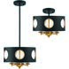 Odelle 4 Light 14 inch Black and Antique Gold Chandelier Ceiling Light