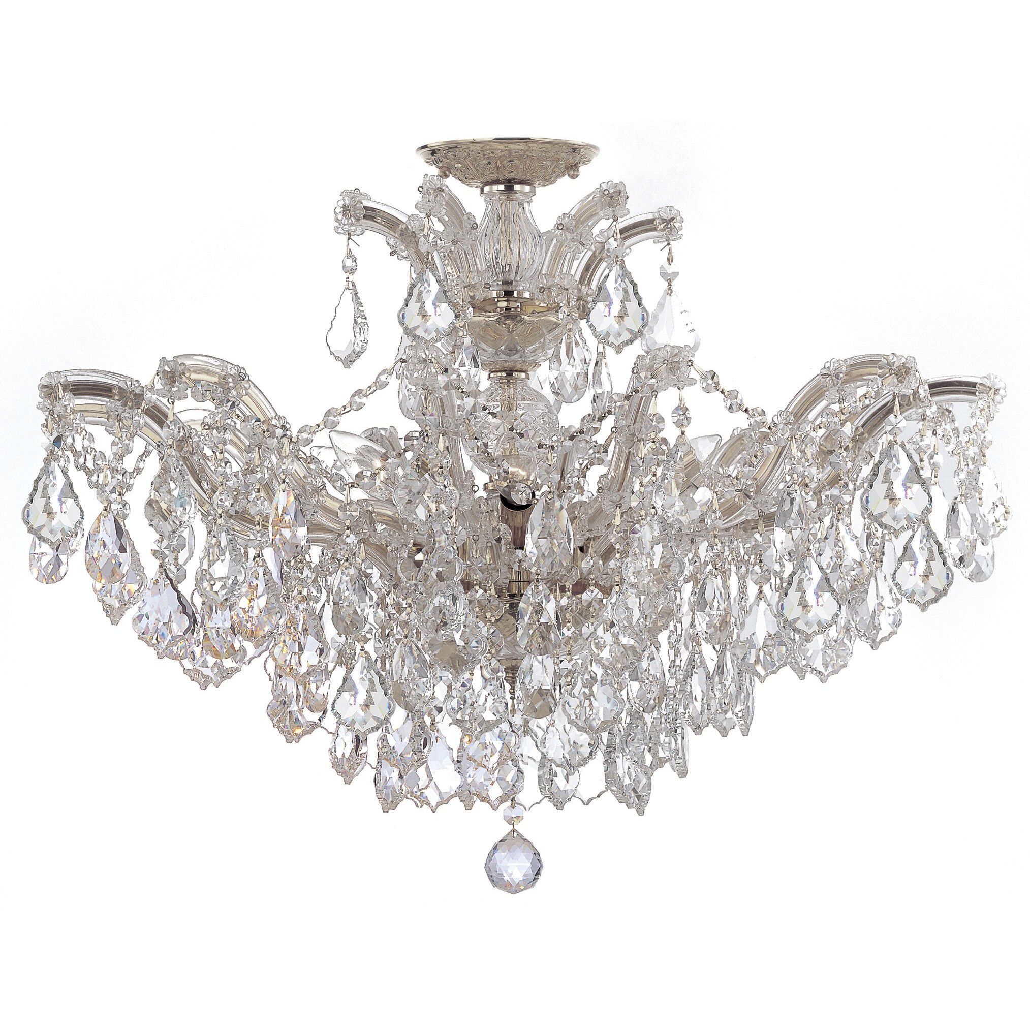 Maria Theresa 6 Light 29 inch Polished Chrome Semi Flush Ceiling Light in Clear Swarovski Strass