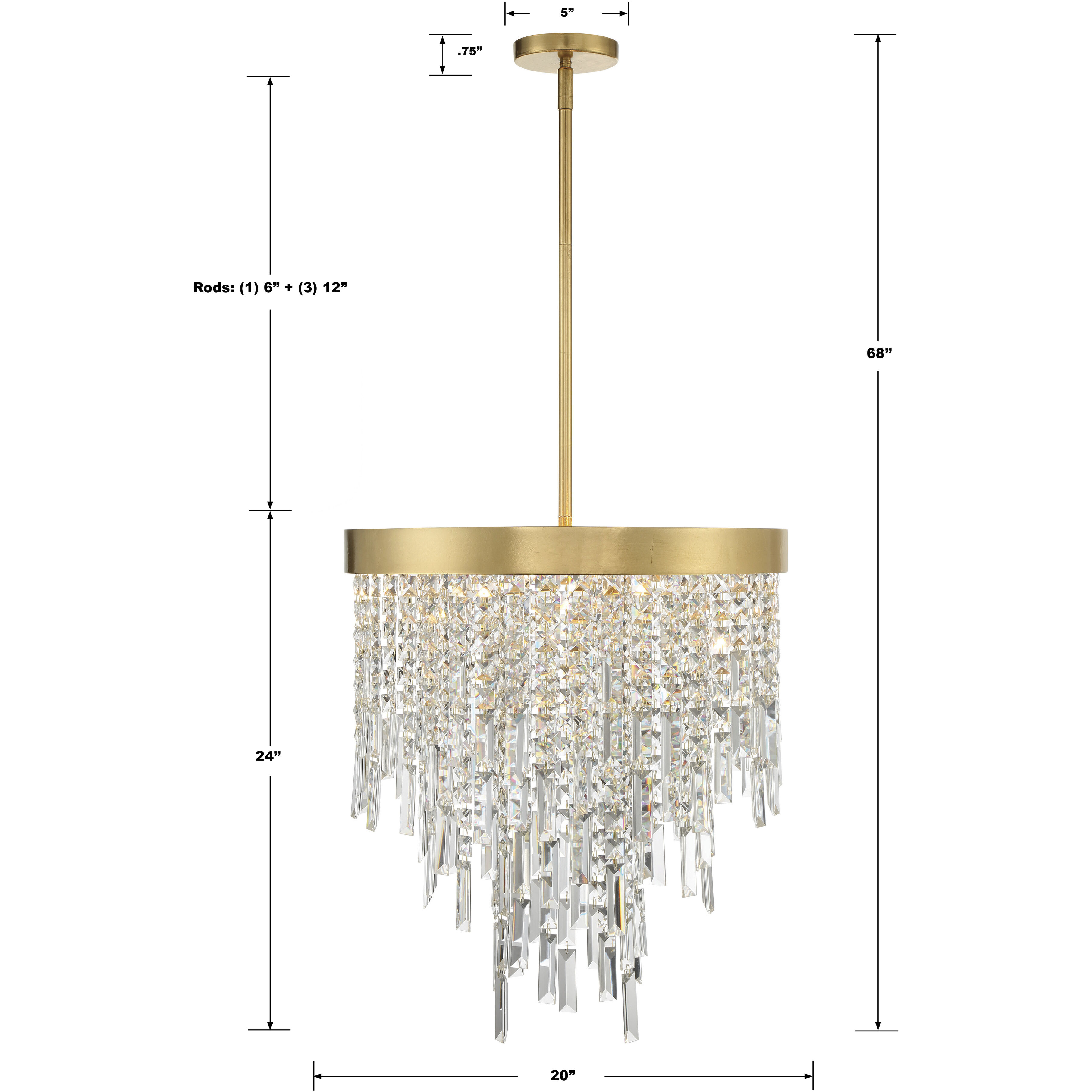 Winfield 5 Light 20 inch Antique Gold Chandelier Ceiling Light