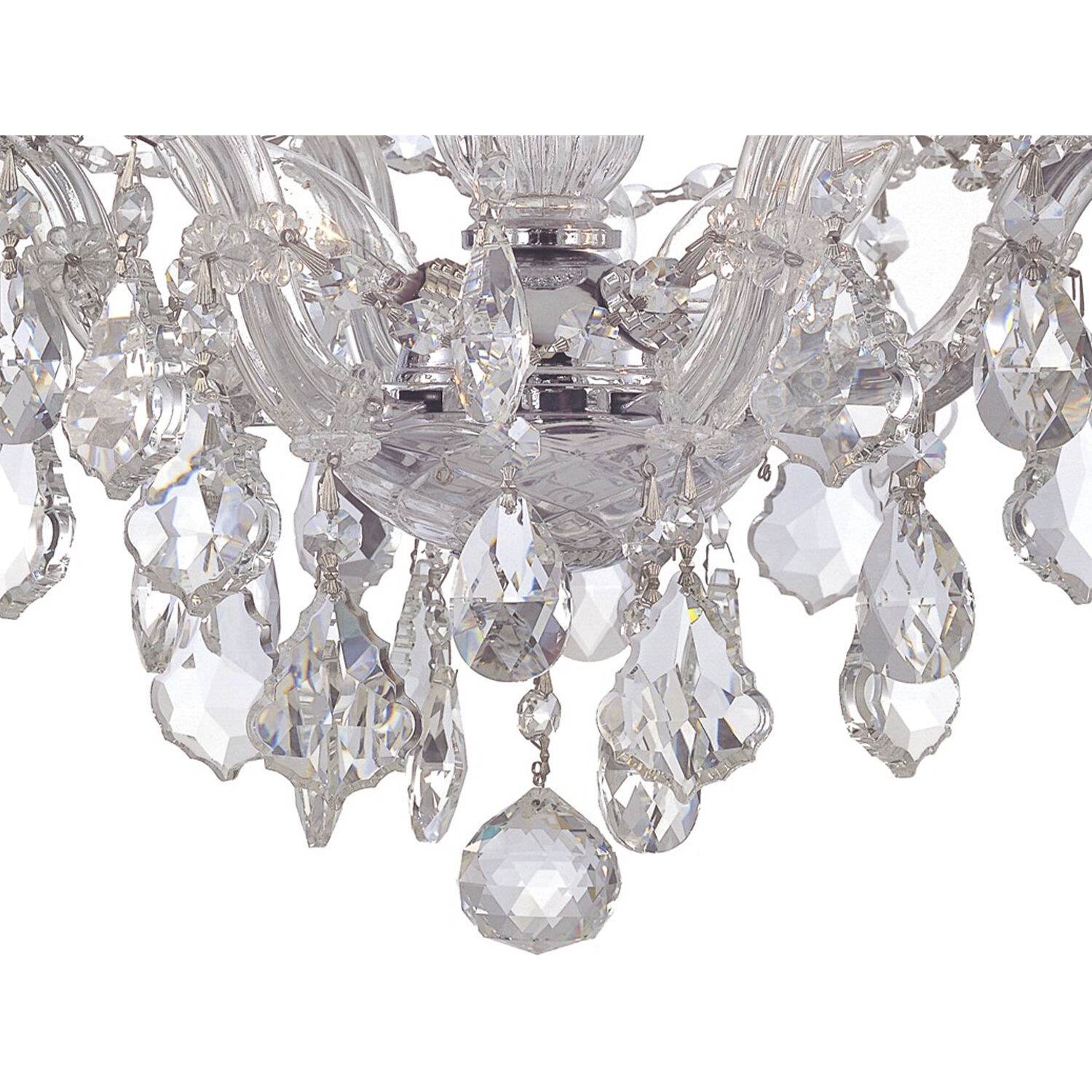 Maria Theresa 3 Light 13.5 inch Polished Chrome Semi Flush Ceiling Light in Clear Hand Cut