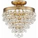 Calypso 3 Light 13 inch Vibrant Gold Semi Flush Ceiling Light