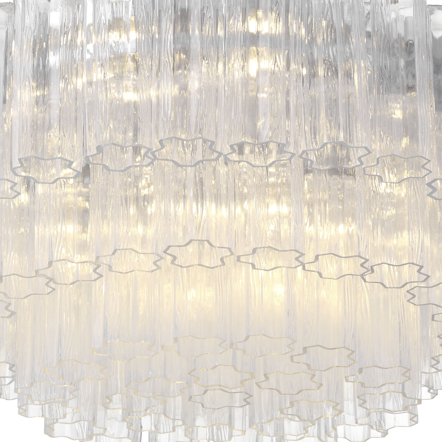 Addis 16 Light 32 inch Polished Chrome Flush Mount Ceiling Light in Tronchi Glass Clear