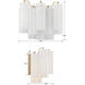 Addis Bath Wall Light in Aged Brass, Tronchi Glass White