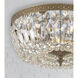Waltham 3 Light 14 inch Olde Brass Flush Ceiling Light in Clear Hand Cut