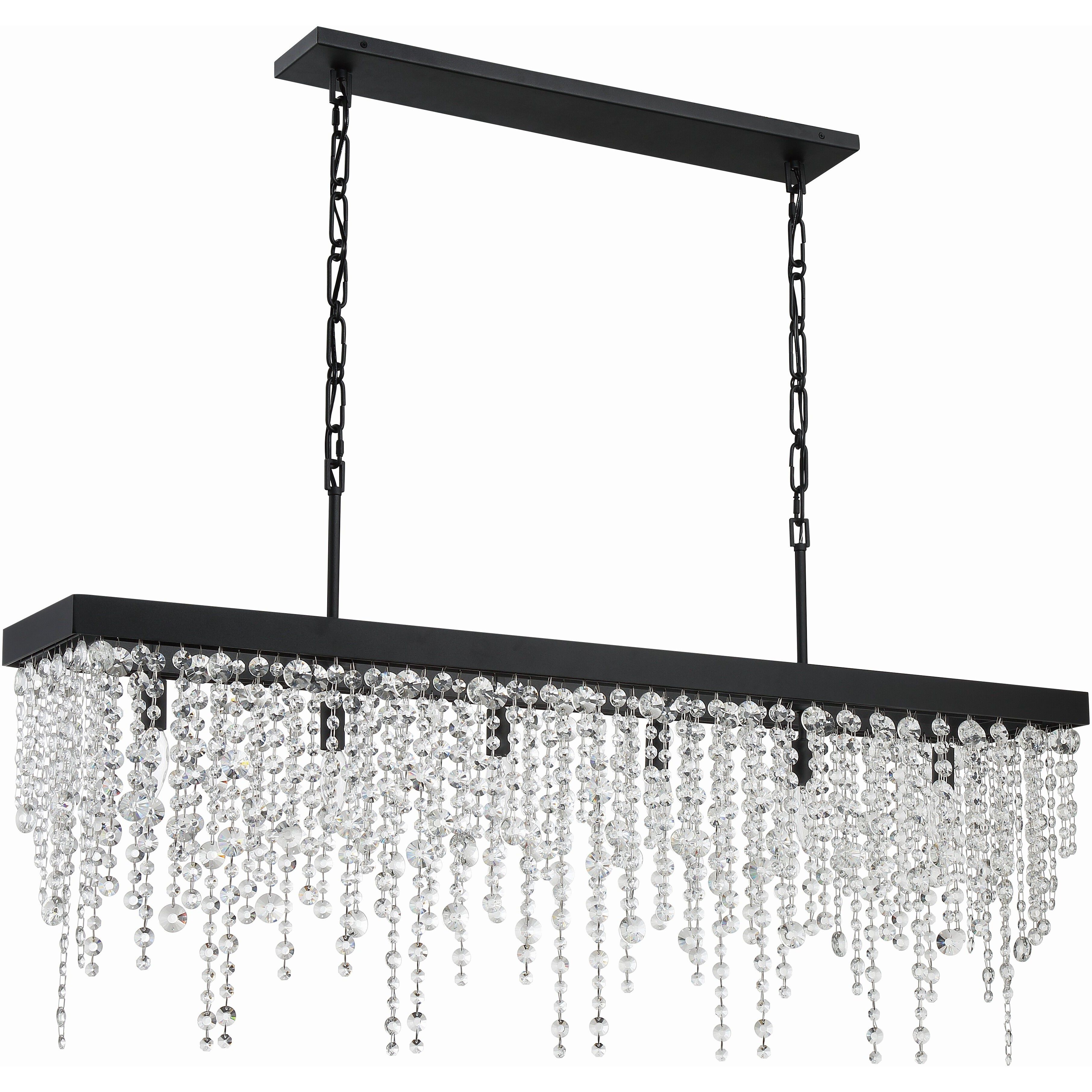 Winham 6 Light 49 inch Black Forged Linear Chandelier Ceiling Light