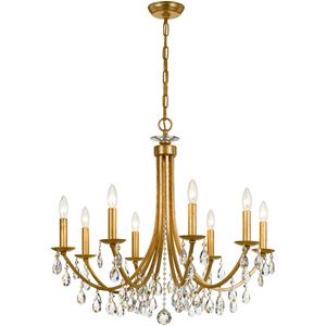 Bridgehampton 8 Light 28 inch Antique Gold Chandelier Ceiling Light in Clear Hand Cut