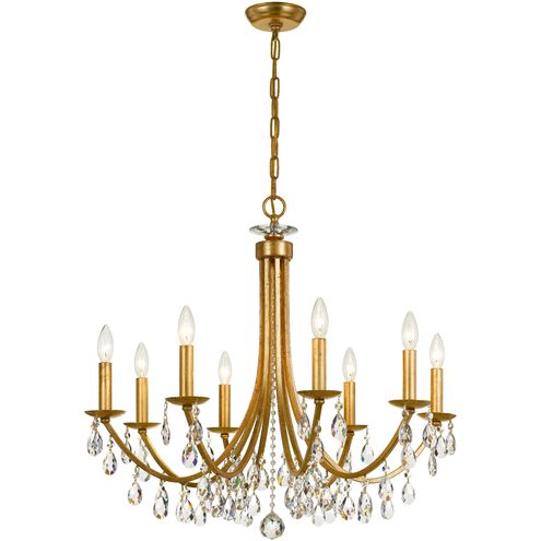 Bridgehampton 8 Light 28 inch Antique Gold Chandelier Ceiling Light in Clear Hand Cut