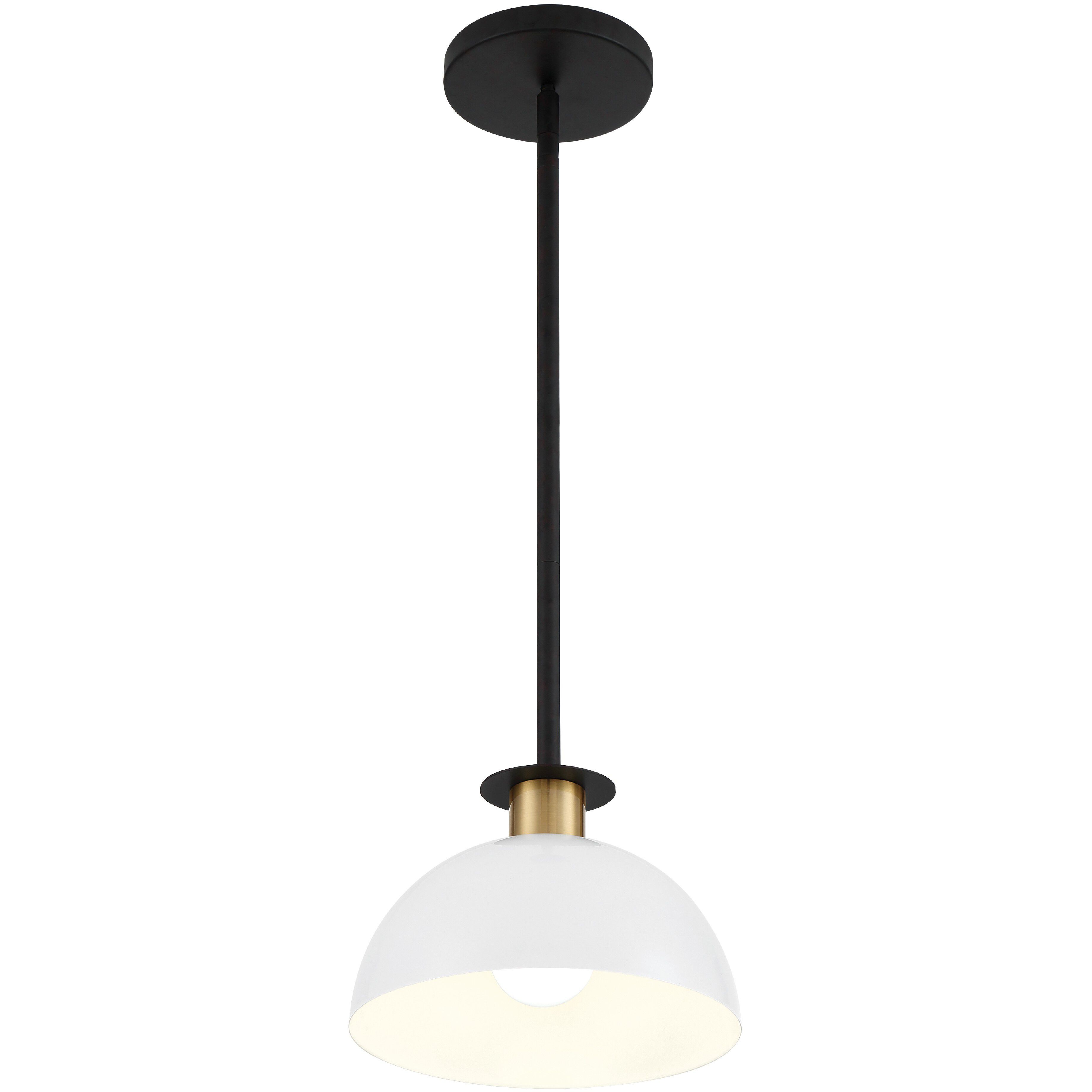 Gigi 1 Light 10 inch Black and Aged Brass Mini Pendant Ceiling Light