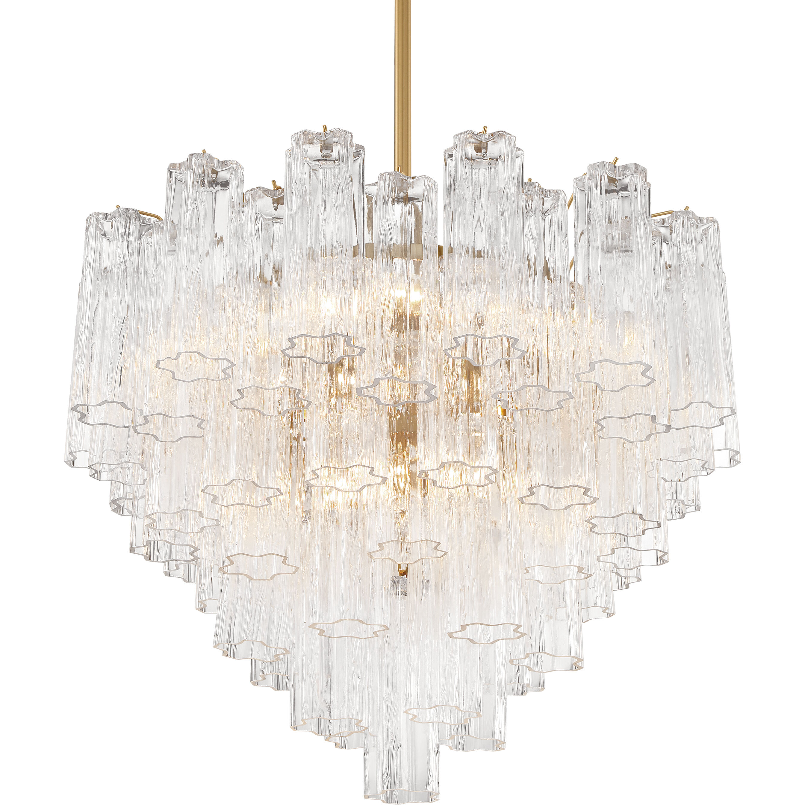 Addis 12 Light 26.75 inch Aged Brass Chandelier Ceiling Light in Tronchi Glass Clear