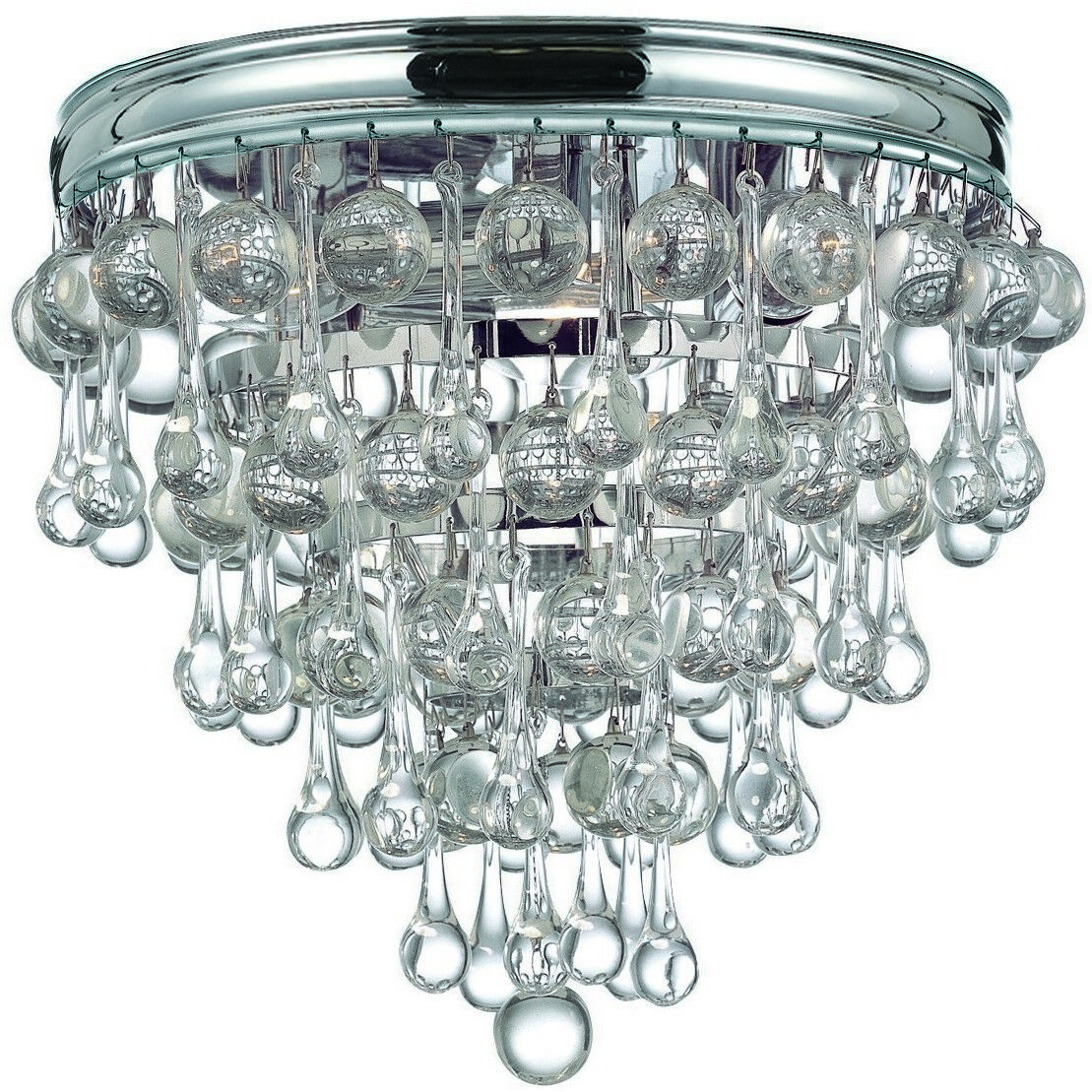 Calypso 3 Light 10.5 inch Polished Chrome Flush Ceiling Light