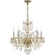 Traditional Crystal 5 Light 22 inch Polished Brass Chandelier Ceiling Light in Clear Swarovski Strass